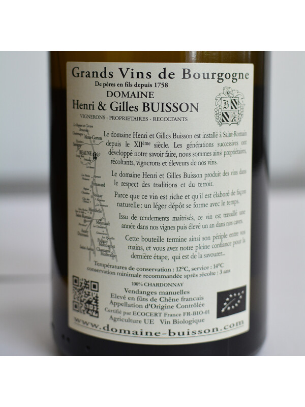 Domaine H&G Buisson - Sous la Chateau blanc BIO 2017 - 0.75L, Alc: 13%