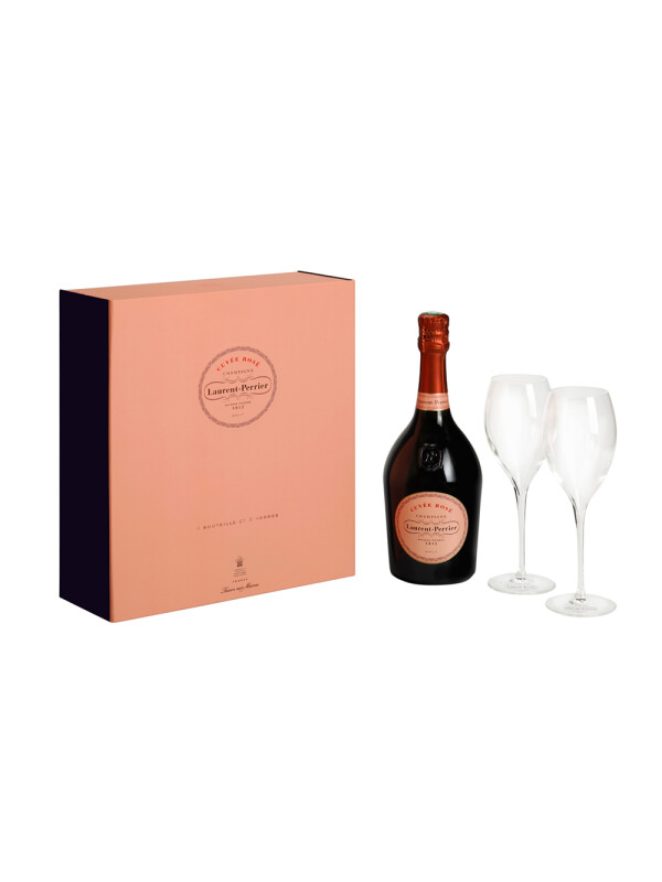 Laurent Perrier - Sampanie Cuvee Rose Christmas +2 pahare - 0.75L , Alc: 12%